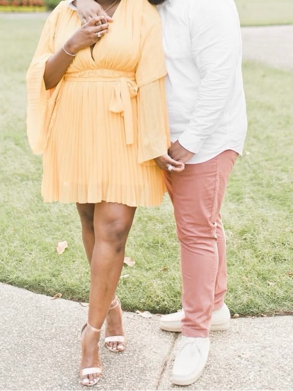 Rebdolls Yellow Pleated Mini Dress